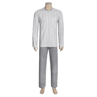 Calida Atlantic Pajamas - Long Sleeve (For Men) in Smoke