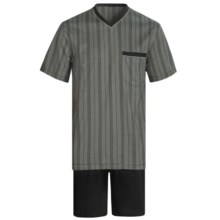 Calida Atlantic Pajamas - V-Neck, Short Sleeve (For Men) in Black - Closeouts