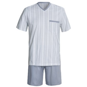 Calida Atlantic Pajamas - V-Neck, Short Sleeve (For Men) in Smoke