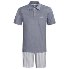 Calida Atlantic Polo Shirt Pajamas - Short Sleeve (For Men) in Smoke - Closeouts