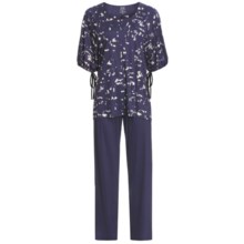 Calida Blue Lagoon Pants Pajamas - Micromodal®, Short Sleeve (For Women) in Astral Blue - Closeouts