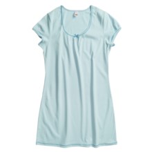Calida Buenos Aires Big Shirt - Interlock Cotton, Short Sleeve (For Women) in Waterfall - Closeouts