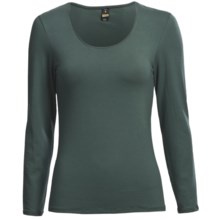 Calida Comfort Single-Jersey Cotton Shirt - Long Sleeve (For Women) in Verdant - Closeouts