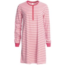 Calida Coral Reef Nightshirt - Single-Jersey Cotton, Long Sleeve (For Women) in Berry Pink - Closeouts