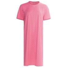Calida Coral Reef Nightshirt - Single-Jersey Cotton, Short Sleeve (For Women) in Berry Pink - Closeouts