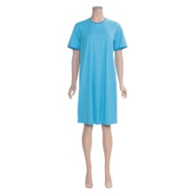 Calida Coral Reef Nightshirt - Single-Jersey Cotton, Short Sleeve (For Women) in Blithe Blue - Closeouts