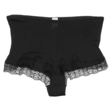 Calida Embrace Wool-Silk Rib Underwear - Boy-Cut Briefs (For Women) in Black - Closeouts