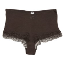 Calida Embrace Wool-Silk Rib Underwear - Boy-Cut Briefs (For Women) in Java - Closeouts