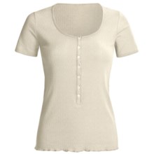Calida Excelsior Shirt - Stretch Cotton, Short Sleeve (For Women) in Pebble - Closeouts