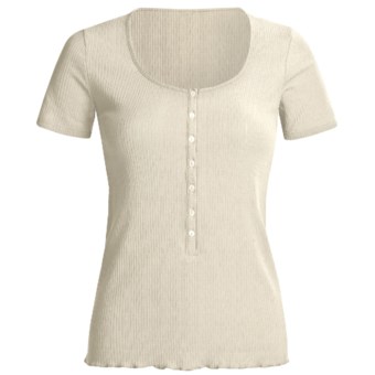 Calida Excelsior Shirt - Stretch Cotton, Short Sleeve (For Women) in Pebble