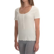 Calida Excelsior Shirt - Stretch Cotton, Short Sleeve (For Women) in Snow White - Closeouts