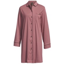 Calida Ingrid Cotton Big Shirt - Long Sleeve (For Women) in Hip Red - Closeouts