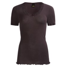 Calida Kirstin T-Shirt - Wool-Silk, Short Sleeve (For Women) in Pansy Violet - Closeouts