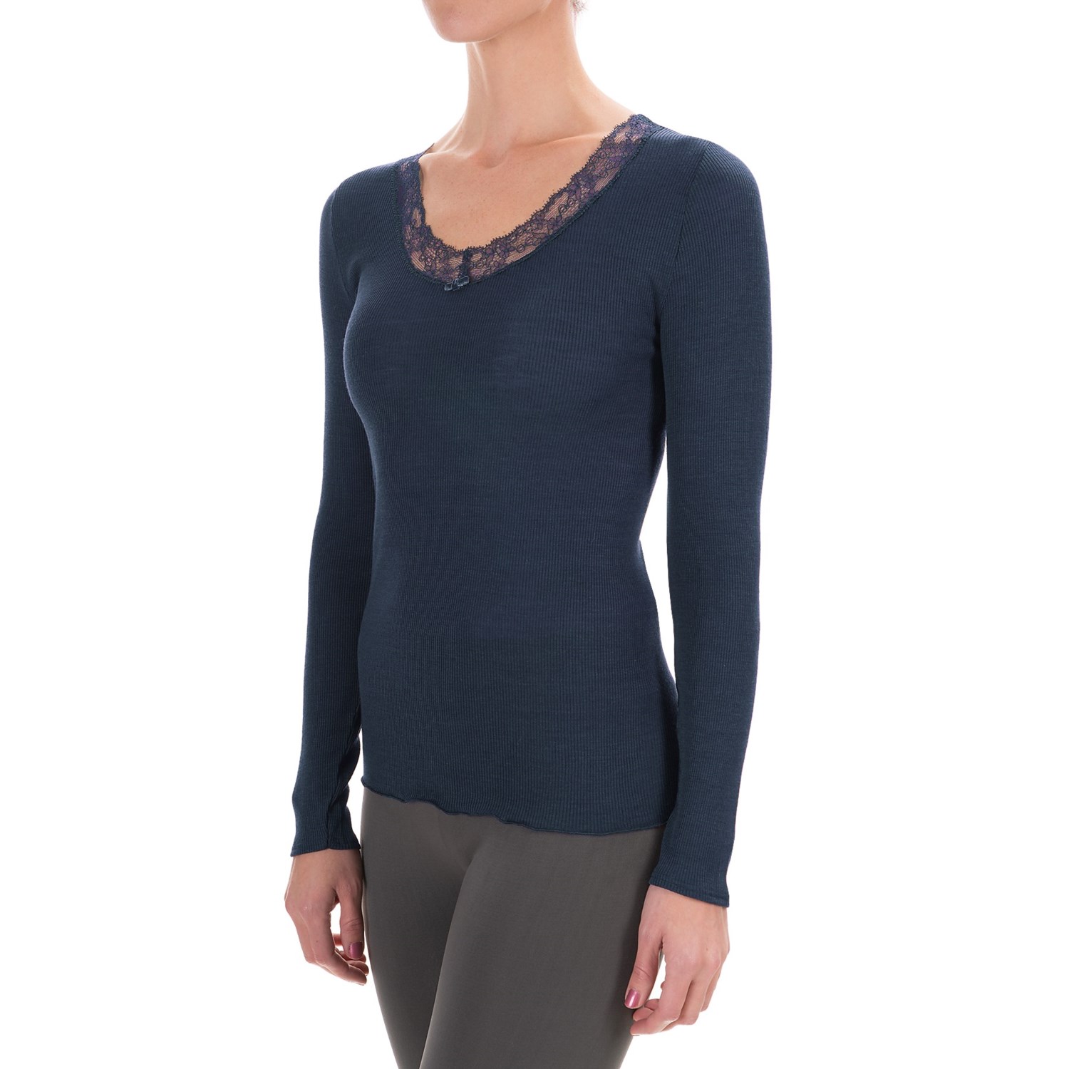 Long+Shirts+For+Women ... Kirstin V-Neck Shirt - Wool-Silk, Long Sleeve (For Women) - Save 49%