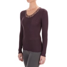 Calida Kirstin V-Neck Shirt - Wool-Silk, Long Sleeve (For Women) in Pansy Violet - Closeouts