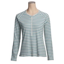 Calida Mix and Match Ribbed Shirt - Long Sleeve (For Women) in Wind - Closeouts