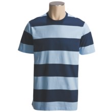 Calida Mix and Match Stripe T-Shirt - Short Sleeve (For Men) in Sky Blue/Navy - Closeouts