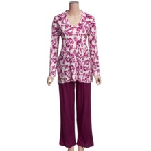 Calida Morning Breeze Pajamas - Mercerized Micromodal®, Long Sleeve (For Women) in Rowan Berry - Closeouts