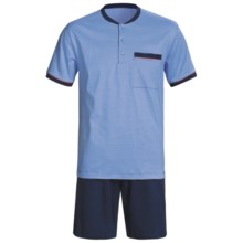 Calida Ocean View Pajamas - 3-Button, Short Sleeve (For Men) in Regetta - Closeouts