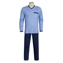 Calida Ocean View Pajamas - V-Neck, Long Sleeve (For Men) in Regetta - Closeouts