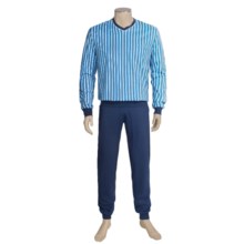 Calida Off Shore Pajamas - V-Neck, Long Sleeve (For Men) in Pool - Closeouts