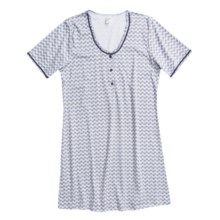 Calida Palmira Big Shirt - Interlock Cotton, Short Sleeve (For Women) in Dark Blue - Closeouts