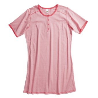 Calida Portland Big Shirt - Interlock Cotton, Short Sleeve (For Women) in Grenadine