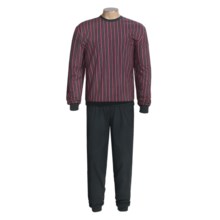 Calida Private Place Cuffed Pajamas - Long Sleeve (For Men) in Onyx - Closeouts