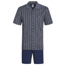 Calida Regatta Pajamas - Button-Up, Short Sleeve (For Men) in Navy - Closeouts