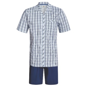 Calida Regatta Pajamas - Button-Up, Short Sleeve (For Men) in Regatta