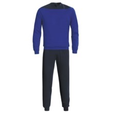 Calida Relax Cuffed Pajamas - Heavy Interlock Cotton, Long Sleeve (For Men) in Lazurite - Closeouts