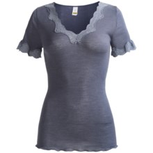 Calida Richesse Shirt - Wool-Silk, Short Sleeve (For Women) in Cloud Jeans - Closeouts