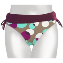 Calida Sands Swimsuit Bottoms - Side Tie (For Women) in Aubergine Dots - Closeouts