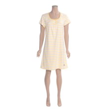 Calida Sao Paulo Nightshirt - Interlock Cotton, Short Sleeve (For Women) in Sunflower - Closeouts