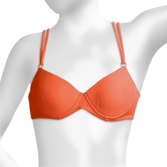 Calida Single Jersey Elastic Underwire Bra (For Women) in Mandarin Red