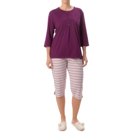 Calida Spring Time Pajamas Elbow Sleeve Capris For Women