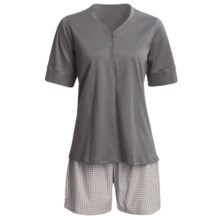 Calida Turtle Bay Short Pajamas - Cotton Jersey, Short Sleeve (For Women) in Brick - Closeouts