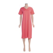 Calida Water Garden Nightshirt - Interlock Cotton, Short Sleeve (For Women) in Calypso - Closeouts