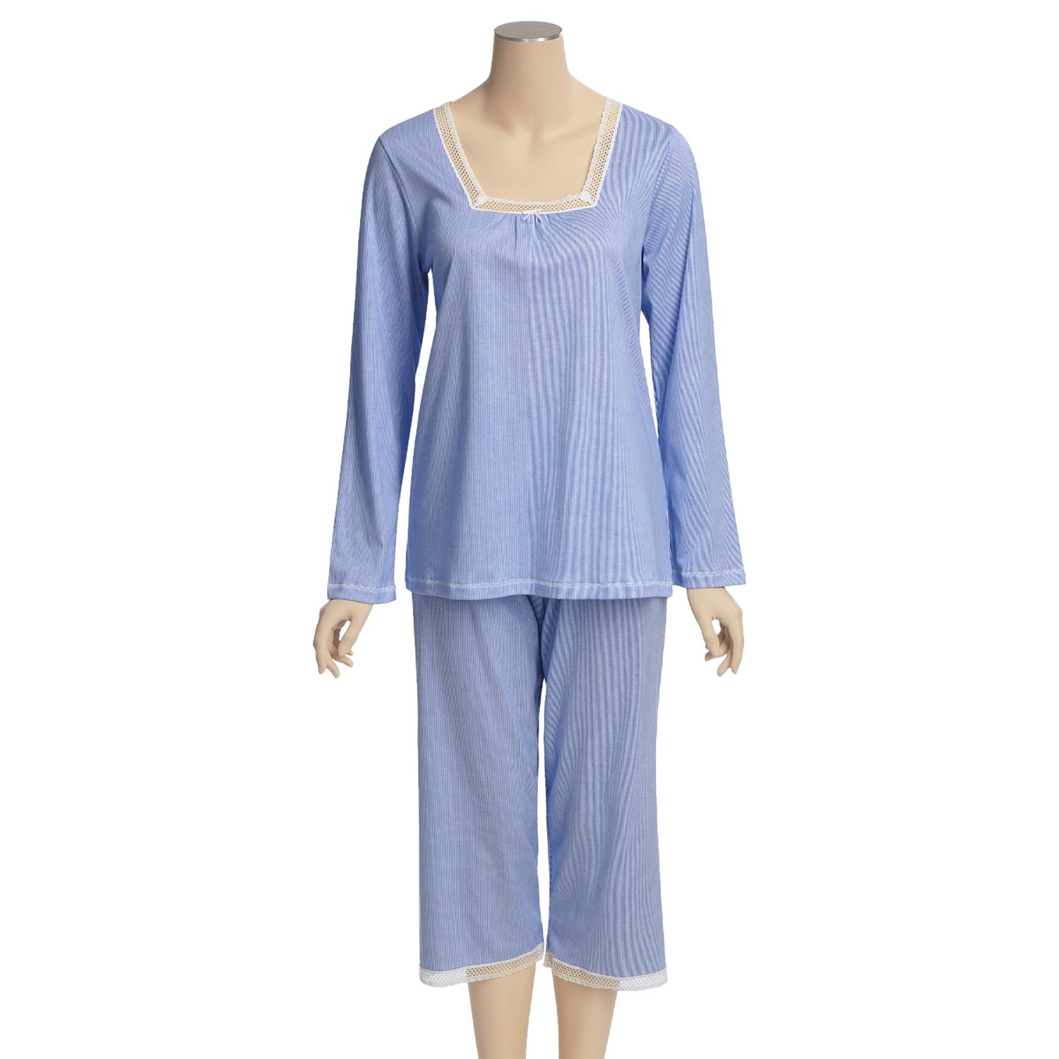 Calida Ylang Ylang Cotton Capri Pajamas Lightweight, Long Sleeve (For