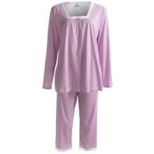 Calida Ylang Ylang Cotton Capri Pajamas - Lightweight, Long Sleeve (For Women) in Violet - Closeouts