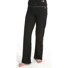 Calispia Artisan Pants - Stretch Cotton Terry (For Women) in Black W/Shrimp Stitching - Closeouts