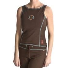 Calispia Artisan Tank Top - Stretch Cotton Jersey, Shelf Lining (For Women) in Brown W/Mineral Stitching - Closeouts