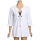 Calispia Cover-Up Tunic Shirt - French Terry Cotton, 3/4 Sleeve (For Women)