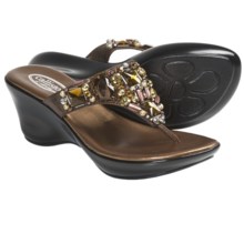 Calisto of California Social Sandals - Wedge Heel (For Women) in Bronze - Closeouts