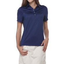 Callaway Chev Jacquard Polo Shirt - Short Sleeve (For Women) in Blueprint - Closeouts