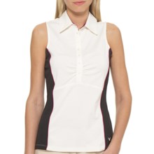 Callaway Color-Blocked Polo Tank Top - UPF 15+, Sleeveless (For Women) in Egret - Closeouts