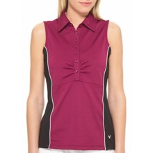Callaway Color-Blocked Polo Tank Top - UPF 15+, Sleeveless (For Women) in Raspberry - Closeouts