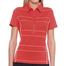 Callaway Roadmap Striped Polo Shirt - UPF 15+, Short Sleeve (For Women) in Hibiscus - Closeouts
