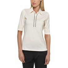 Callaway Stretch Polo Shirt - UPF 15+, Elbow Sleeve (For Women) in Egret - Closeouts