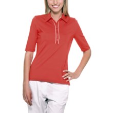 Callaway Stretch Polo Shirt - UPF 15+, Elbow Sleeve (For Women) in Hibiscus - Closeouts
